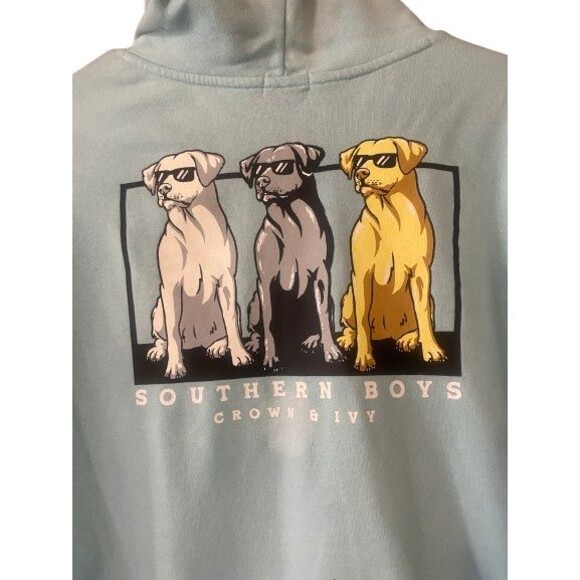 Crown & Ivy Southern Boys Hoodie Youth Size M Pockets Logo Back Graphic - Picture 4 of 9